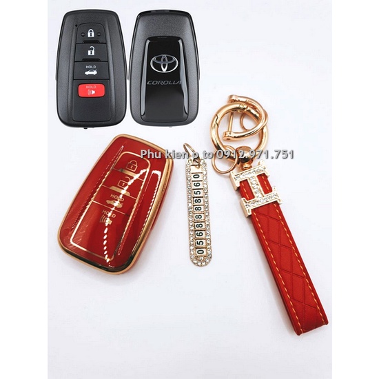 Ốp Khóa Xe Toyota Camry , Cross 4 nút bấm Silicone Cao Cấp - Vỏ bọc chìa khóa xe Toyota