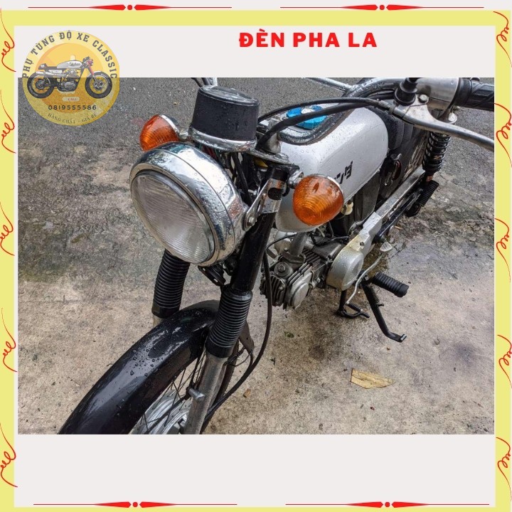 Đèn pha xe máy kiểu dáng LA mạ inox 2 lớp dày có dường kính 18cm để độ xe cafe racer , tracker