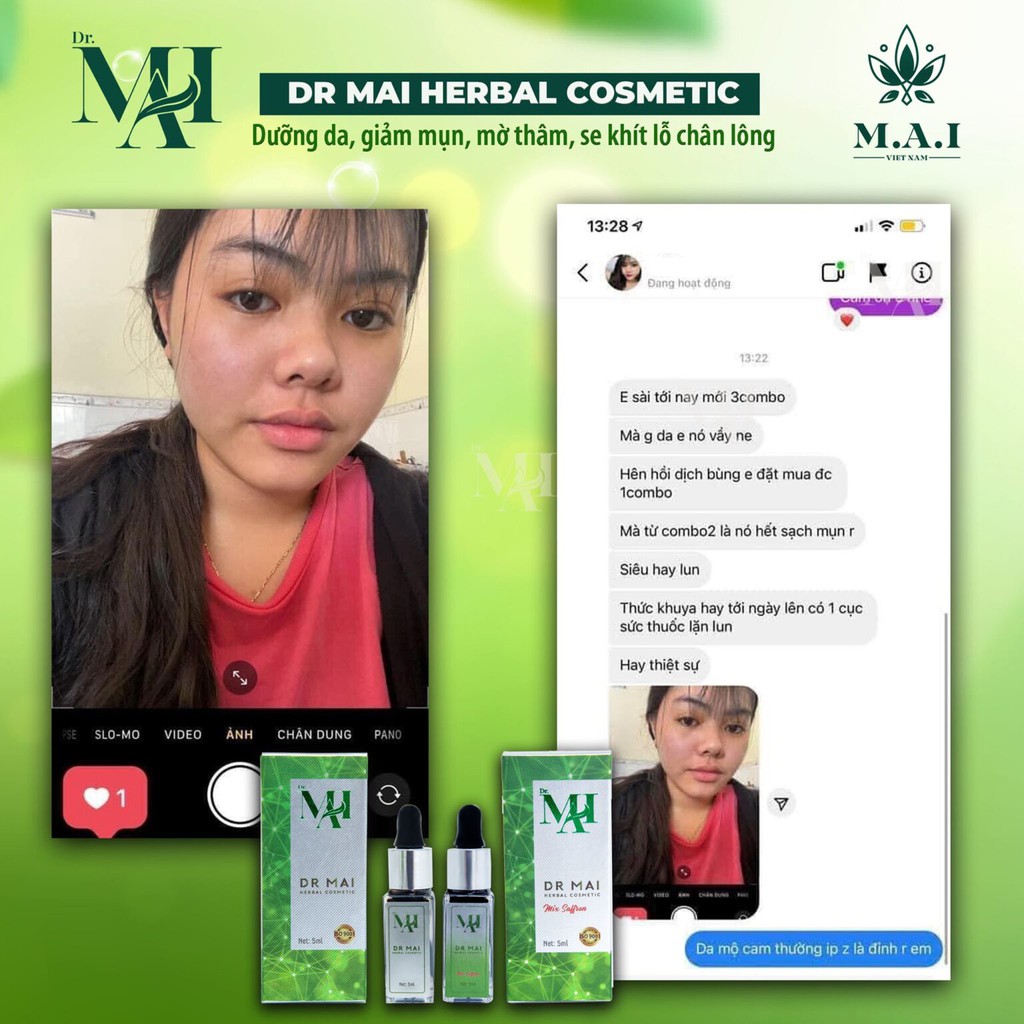 Dr Mai, Serum mụn Dr Mai 5ml, sạch mụn mờ thâm, mờ sẹo rỗ lựa chọn hoàn hảo cho da mụn | BigBuy360 - bigbuy360.vn