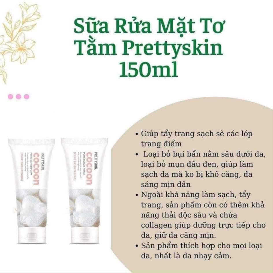 Sữa Rửa Mặt Tẩy Tế Bào Chết 2in1 PrettySkin - 150ml