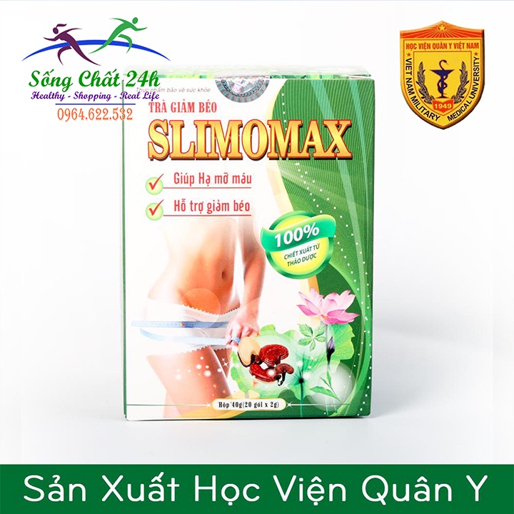 Trà Giảm Cân Slimomax Học Viện Quân Y [CHÍNH HÃNG] - Sống Chất 24h