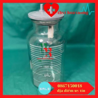 Bình đựng dịch thủy tinh cho máy hút dịch 2 bình yuwell 7a-23d, 7a-23b