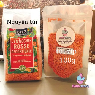 Đậu lăng đỏ hữu cơ Sottolestte - nguyên gói và túi zip 100g