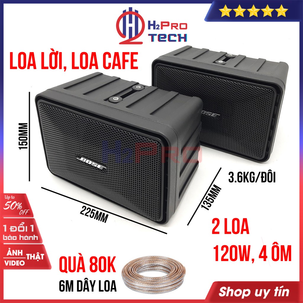 Đôi loa lời karaoke, loa treo tường BOSS 101 MEXICO 120W-4 ôm, xương 7 màu, lời cực hay (2 loa), tặng 6m dây-Shop H2pro