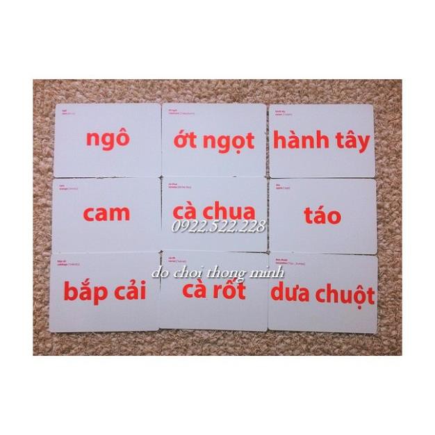 [Thanh lý nghỉ bán] 136 thẻ to FLASH CARD chống lóa Thế giới xung quanh 16 chủ đề - 136 thẻ  song ngữ