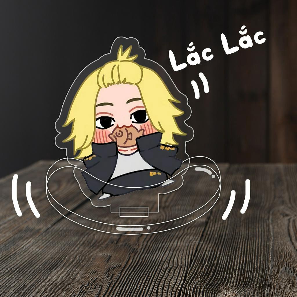 Mô Hình Standee  Lắc Lư Standee Lò Xo Tokyo Revengers Chibi Takemichi Mikey Draken Chất Liệu Acrylic Decor Bàn Học Tra