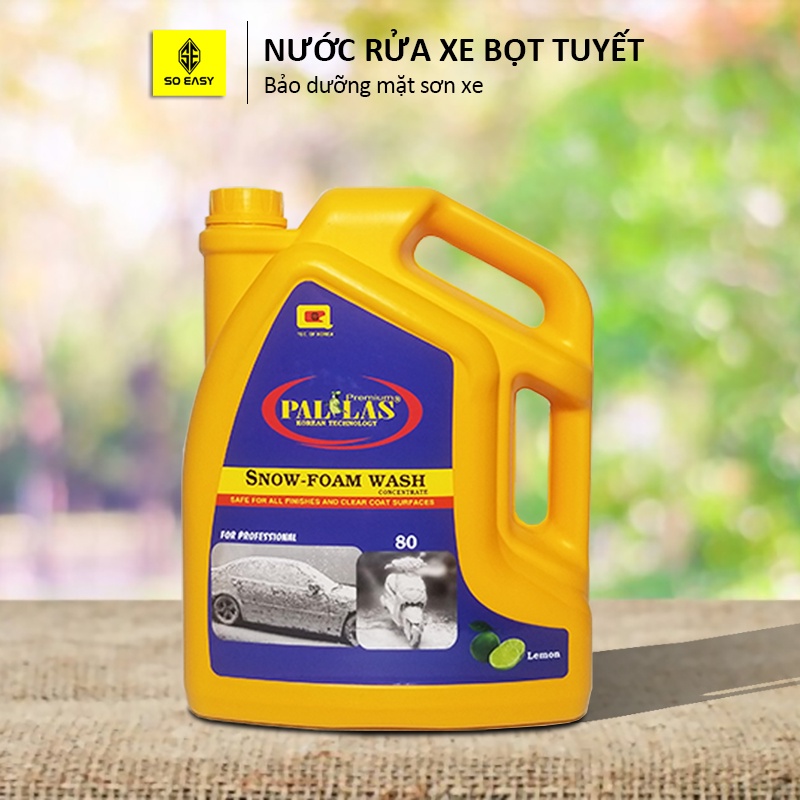 PALLAS snow-foam wash 6Ldung dịch rửa xe bọt tuyết, nước rửa xe tạo bọt làm sạch và bảo dưỡng mặt sơn xemáy,ô tô-P-6001