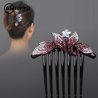 Lược Cài Tóc Hình Hoa Đính Đá Thời Trang Cho Nữ