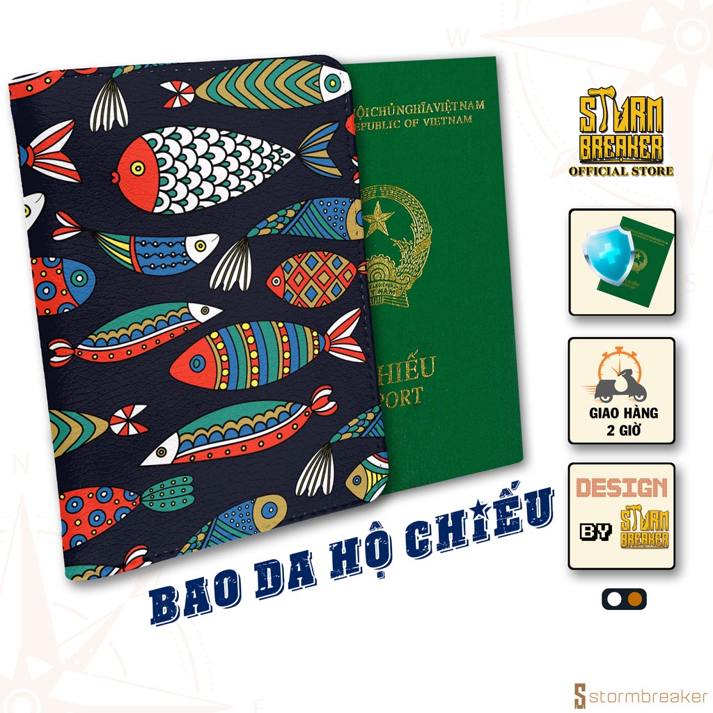 Bao Da Hộ Chiếu - Ví Đựng Passport Du Lịch  Fish Pattern - ATPP016 STORMBREAKER