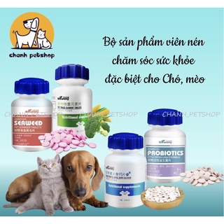 Viên nén chăm sóc sức khoẻ đặc biệt cho chó mèo, Bổ sung canxi, chất xơ, mượt lông, men tiêu hoá chó mèo