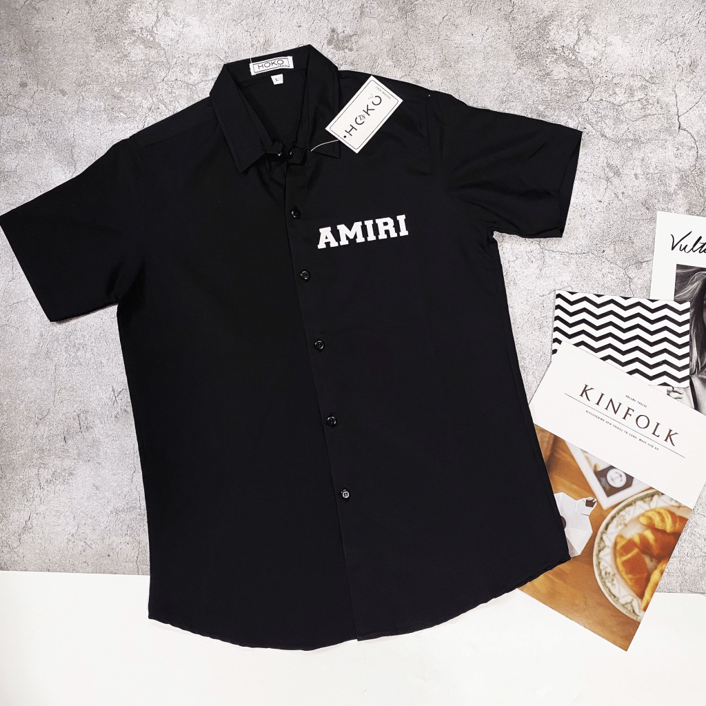 Áo Sơ Mi Nam Tay Ngắn, Vải Lụa Cao Cấp In Chữ Nổi Sắc Nét Phong Cách Soái Ca Hàn Quốc Siêu Đẹp [NEW UNISEX]