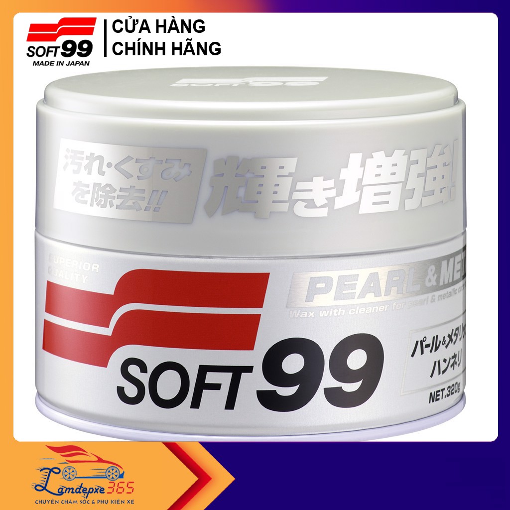 Sáp vệ sinh phủ bóng sơn xe ô tô màu W4 Mica Pearl & Metallic Soft W-4 Soft99 Japan