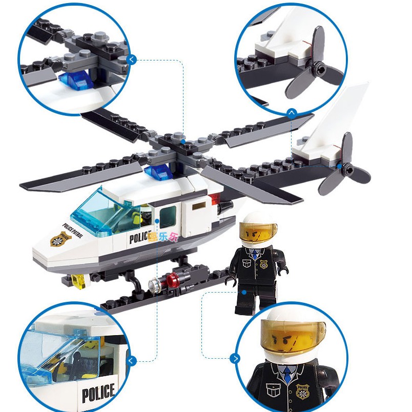 Đồ chơi lắp ráp lego mô hình máy bay trực thăng cảnh sát 102pcs No.6729