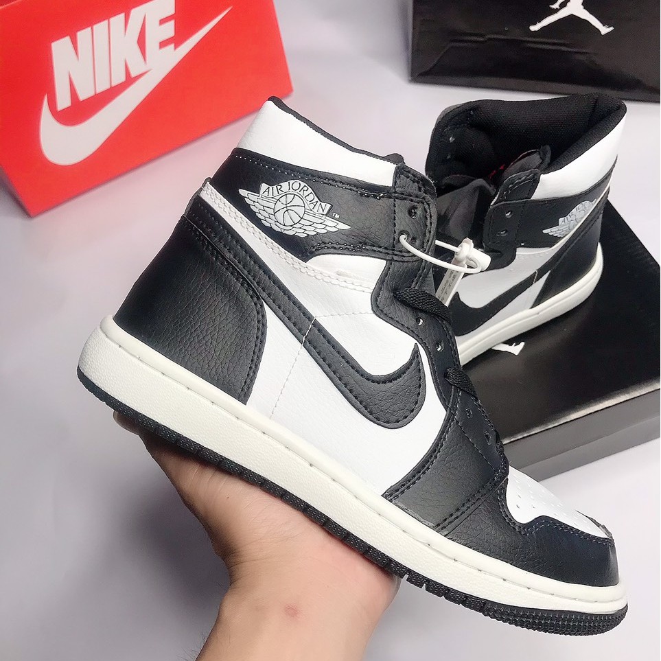 [siêu hot] giày sneaker JD1 JORDAN PANDA CAO CỔ, jd cổ cao đen trắng