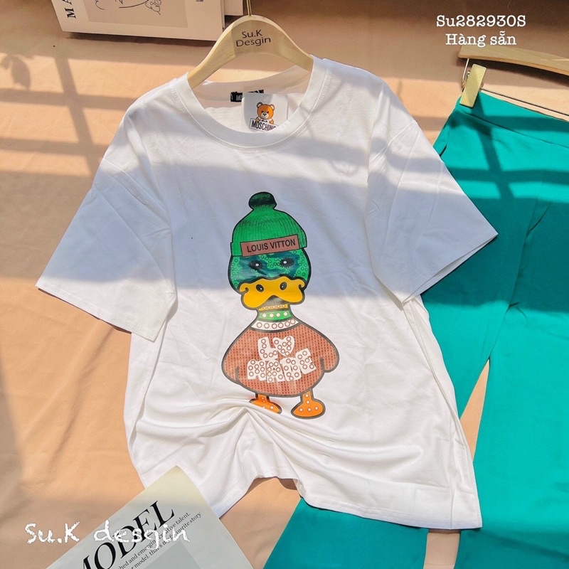 Set bộ mặc nhà vịt quần ống loe,siêu cute