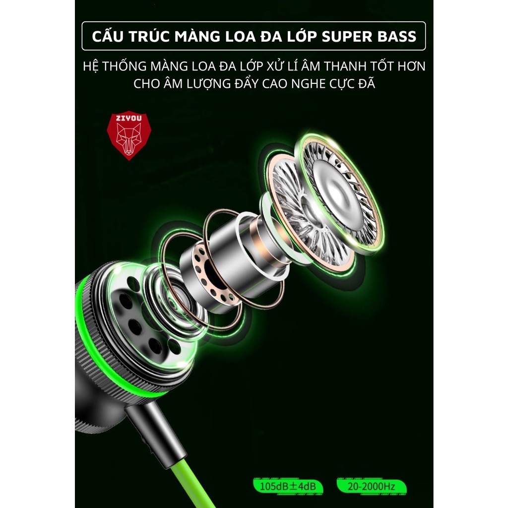 Tai Nghe Điện Thoại Có Dây Ziyou XK036 Pro Âm Thanh Cực Đỉnh, Có Micro