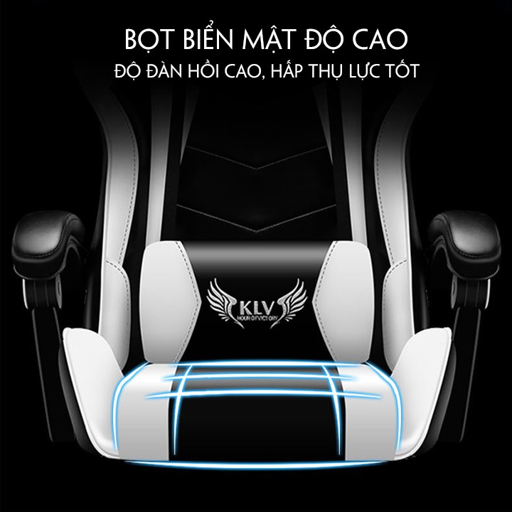 Ghế gaming, ghế chơi game bọc da cao cấp kèm massage lưng, bảo hành 12 tháng