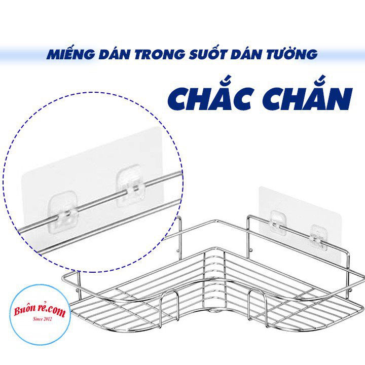 Kệ góc sắt dán tường đựng đồ nhà tắm, nhà bếp tiện lợi 00804/01409 - Kệ sắt hình chữ nhật dán tường chắc chắn 01335