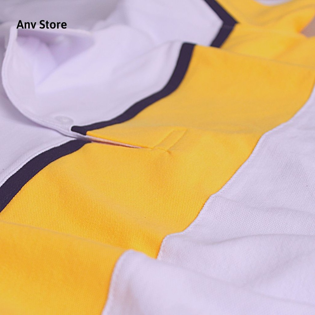 Áo thun Polo Sport nam có cổ tay ngắn Phối TRẮNG VÀNG vải Cotton xuất xịn, chuẩn form,sang trọng-lịch lãm AnvStore