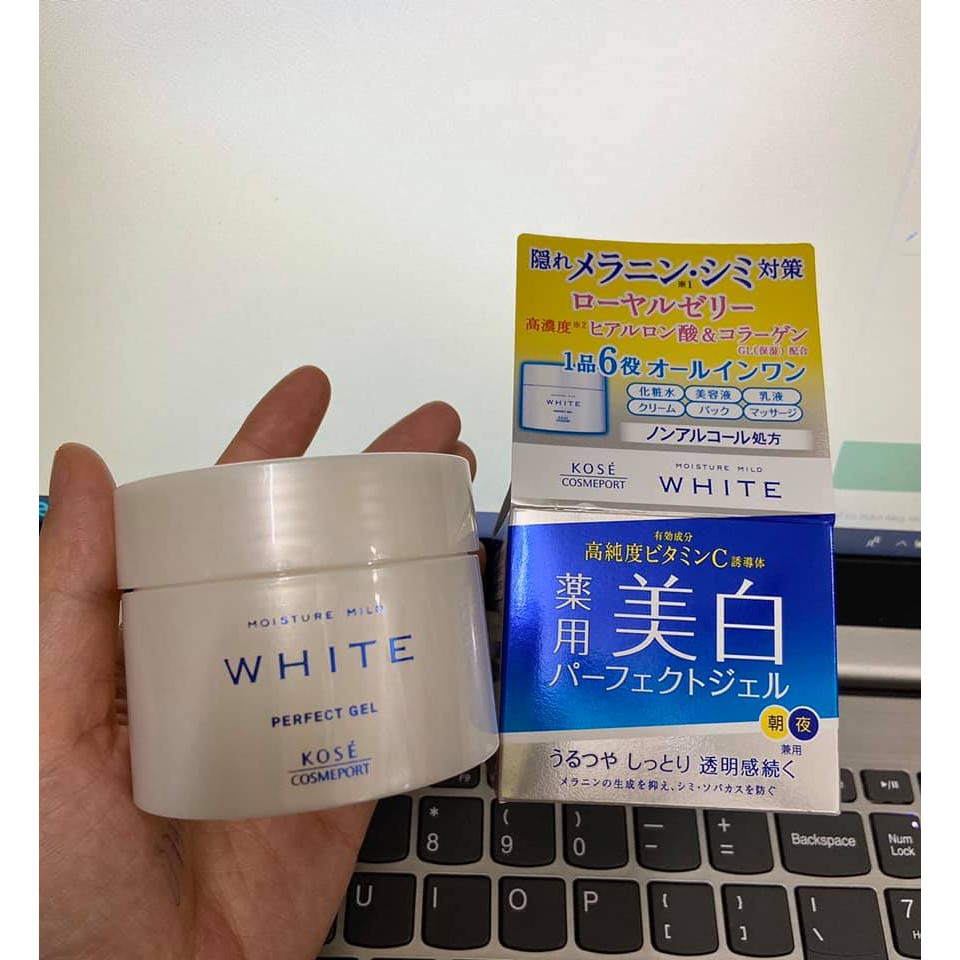 KEM DƯỠNG TRẮNG DA KOSE WHITE 6 IN 1 MOISTURE MILD PERFECT GEL 100g