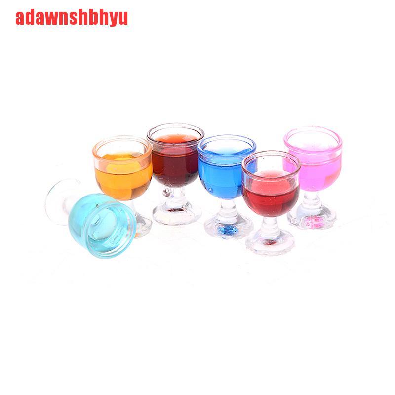 [adawnshbhyu]2PCS Dollhouse miniature red wine glasses cup goblet bar party drink 1:12