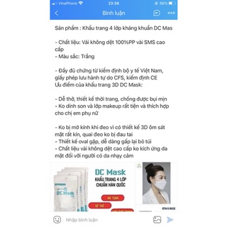 [Set 10 cái] KHAU TRANG KF94 DC MASK