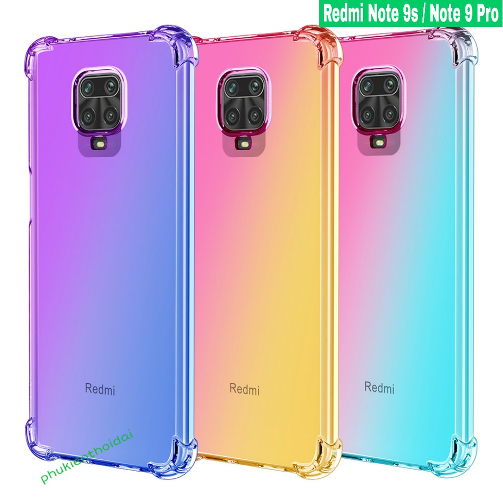 Ốp lưng Redmi Note 9s / Note 9 Pro dẻo / Note 11 Pro Plus 5G TPU đa sắc lồi 4 góc chống sốc cao cấp