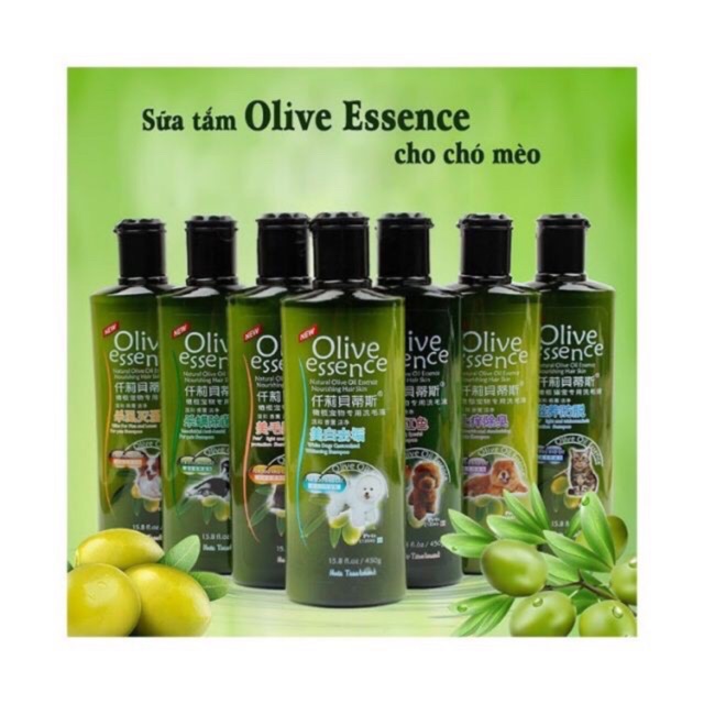 Sữa tắm cho chó mèo olive essence 450ml