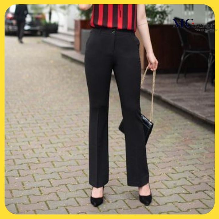 Quần Ống Loe Công Sở nữ MC Fashion Việt Nam Mềm Mịn Tôn Dáng Q0405 Lưng Quần 3cm