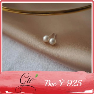 [BẠC Ý 925] Khuyên Nụ Hạt Ngọc Trai nhân tạo