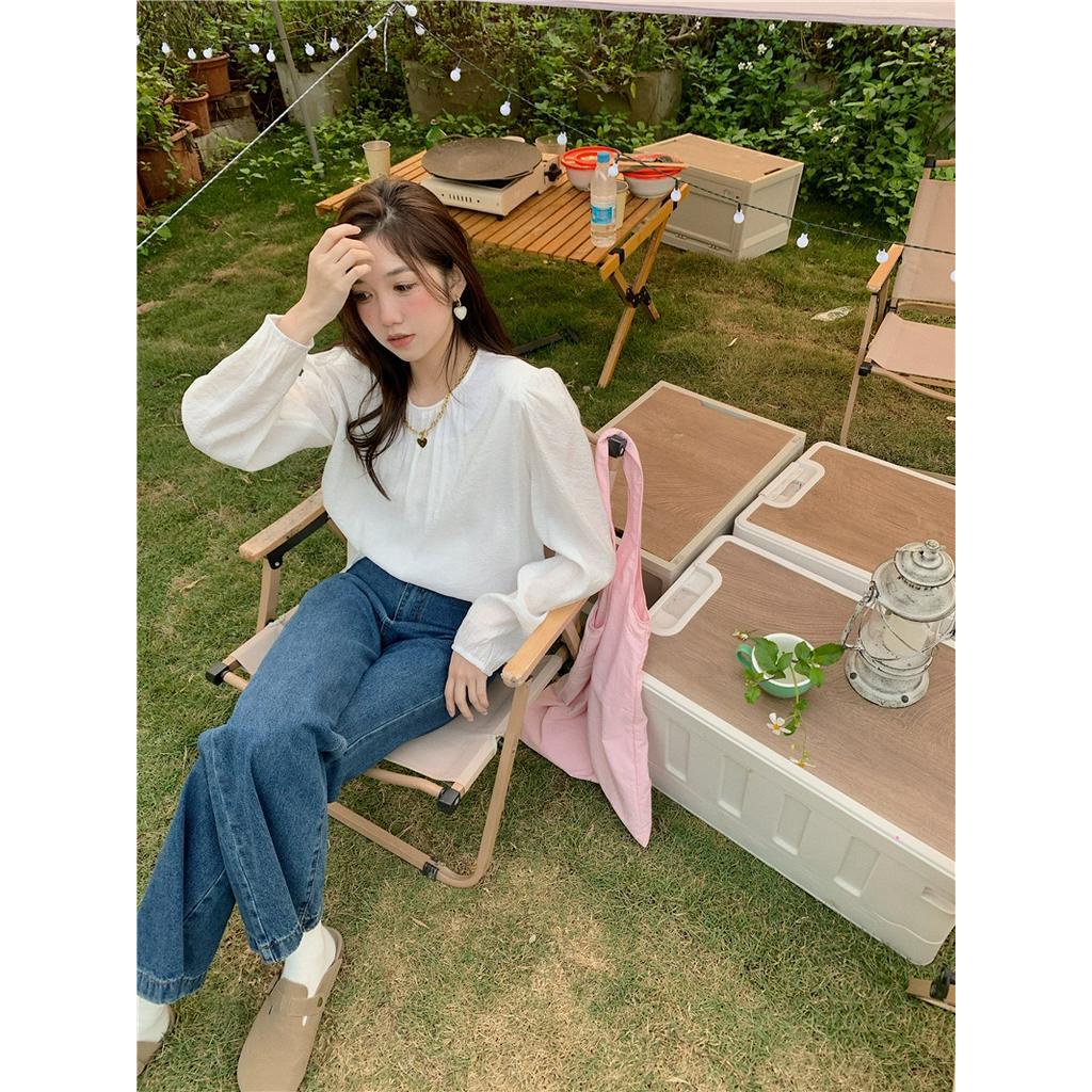 Áo Thun Cổ Tròn Dài Tay Có Đệm Vai Phong Cách Mới Mùa Xuân 61292