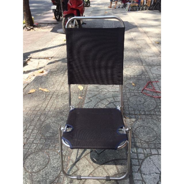 Ghế cafe inox xếp lưng cao 85cm