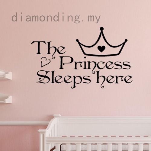 Mới Miếng Dán Tường Trang Trí In Chữ The Princess Sleeps Here