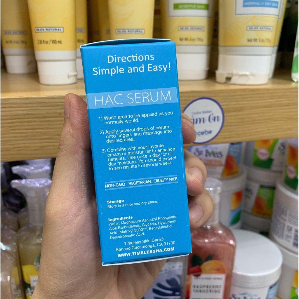 Serum cấp nước sáng da Timeless HA + Vitamin C