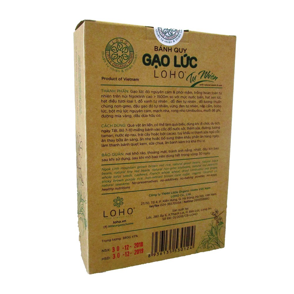 Bánh Quy Gạo Lứt LoHo Sen Điều.