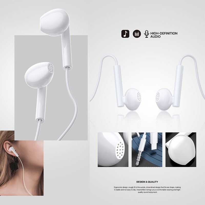 Exclusive® WEKOME wired earphone 3.5mm interface Type-C port Ergonomic design