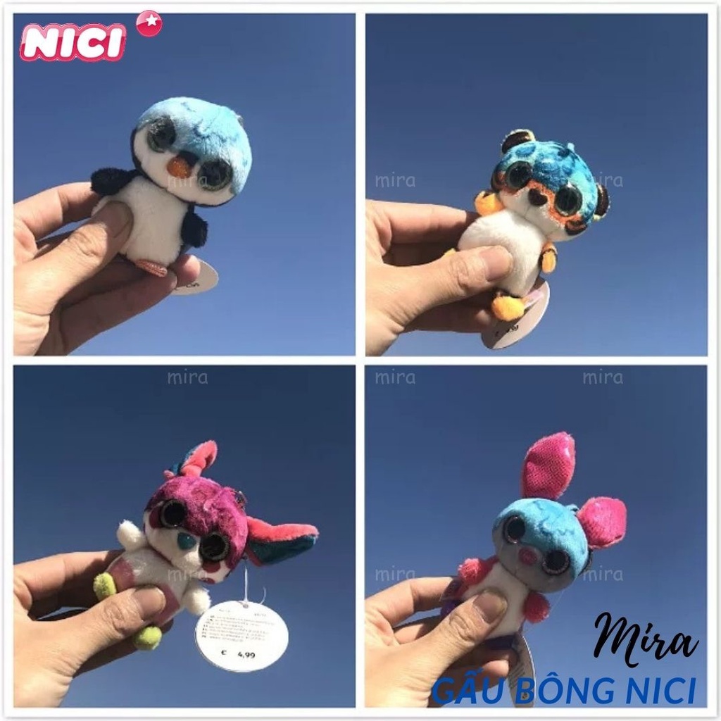 Móc Khóa Gấu Bông Mini - Hình Chim Cánh Cụt Lai Đeo Cặp, Treo Balo Thương hiệu NICI Quà Sinh Nhật 10cm MIRA-GB28011
