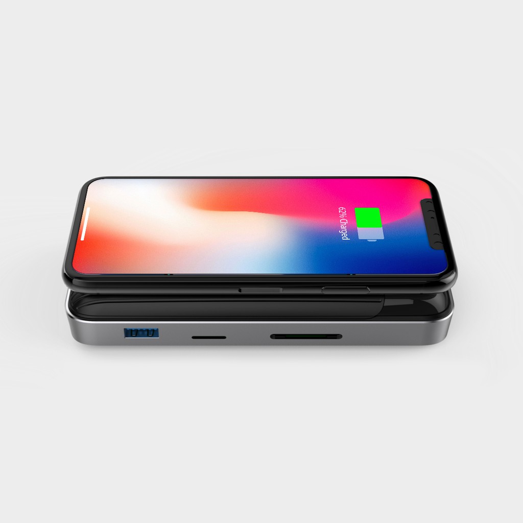 Đế sạc kiêm cổng chuyển HyperDrive 7.5W Wireless Charger UsbC Hub