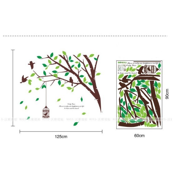 Decal trang trí tường cành cây