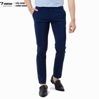 Quần tây 0ly trơn slimfit 382 Vĩnh Tiến 7523-106 xanh navy