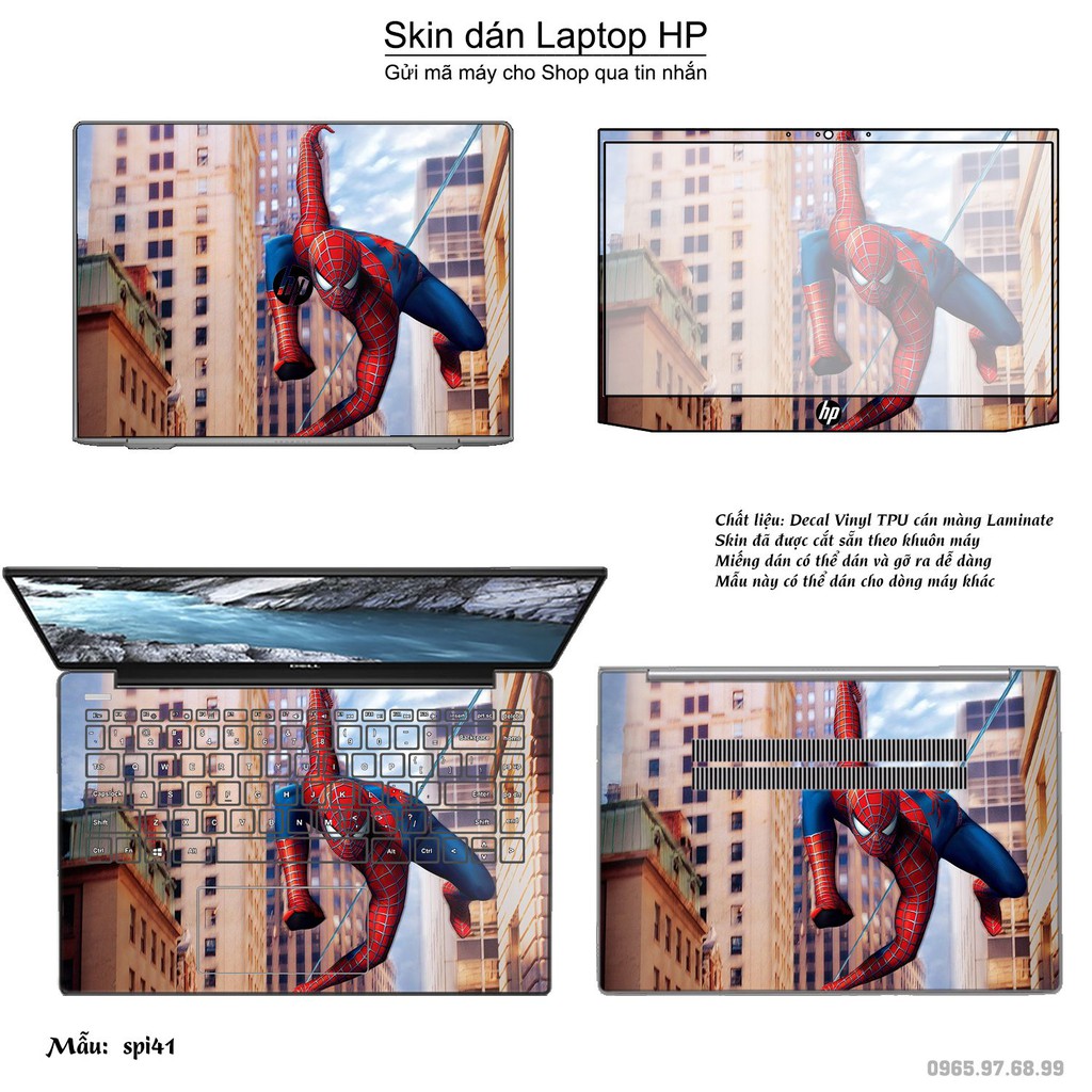 Skin dán Laptop HP in hình người nhện Spiderman _nhiều mẫu 2 (inbox mã máy cho Shop)