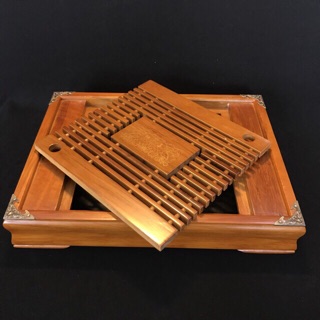 Khay trà nâu gỗ cao cấp