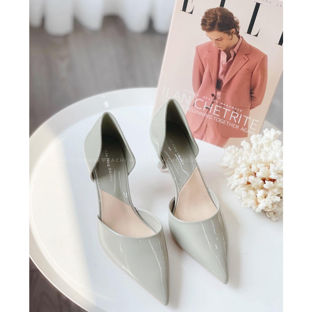 Cao gót da bóng khoét eo 5cm