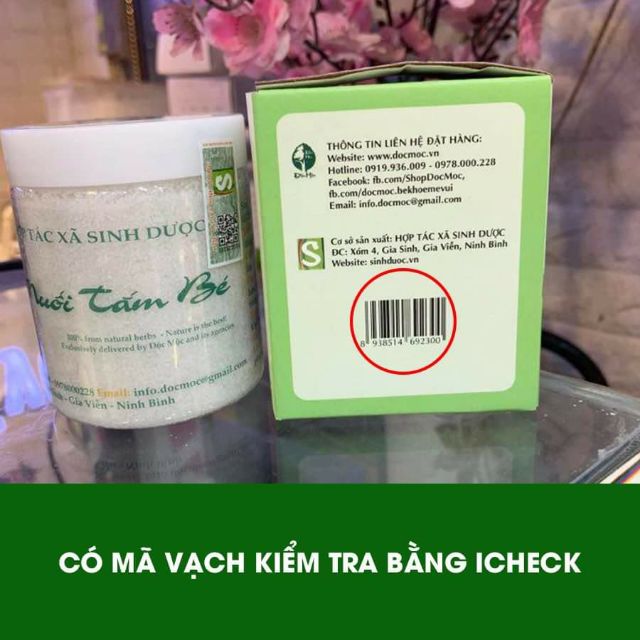 Muối tắm lá bé hết rôm sảy, mẫn ngứa (SP của Độc Mộc 100% nguyên liệu tự nhiên)