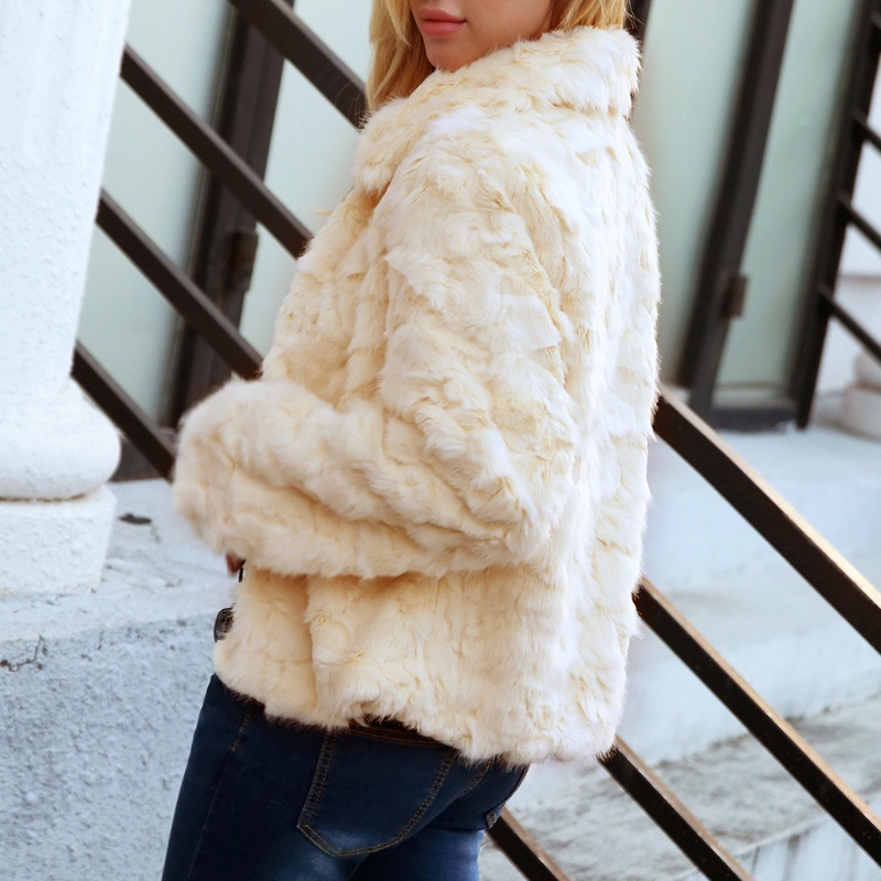 Áo Khoác Lông Giả Màu Trơn Kiểu Vintage Thời Trang Mùa Đông Ấm Áp Cho Nữ