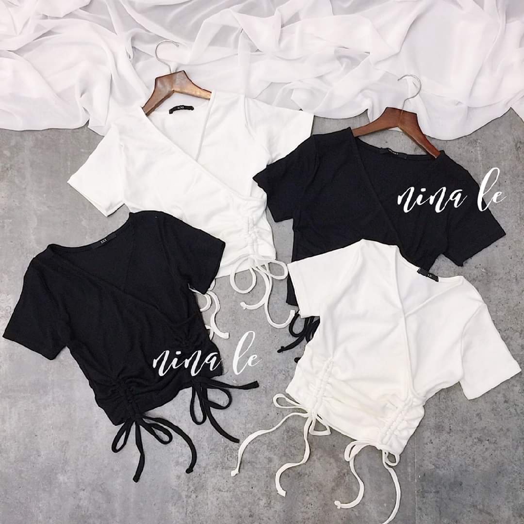 ÁO CỔ TIM DÂY RÚT EO