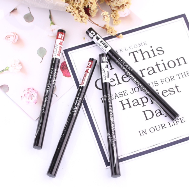 1 Bút Chì Kẻ Lông Mày 4 Ngòi Nhỏ Vẽ Mịn Chống Nước Lâu Trôi