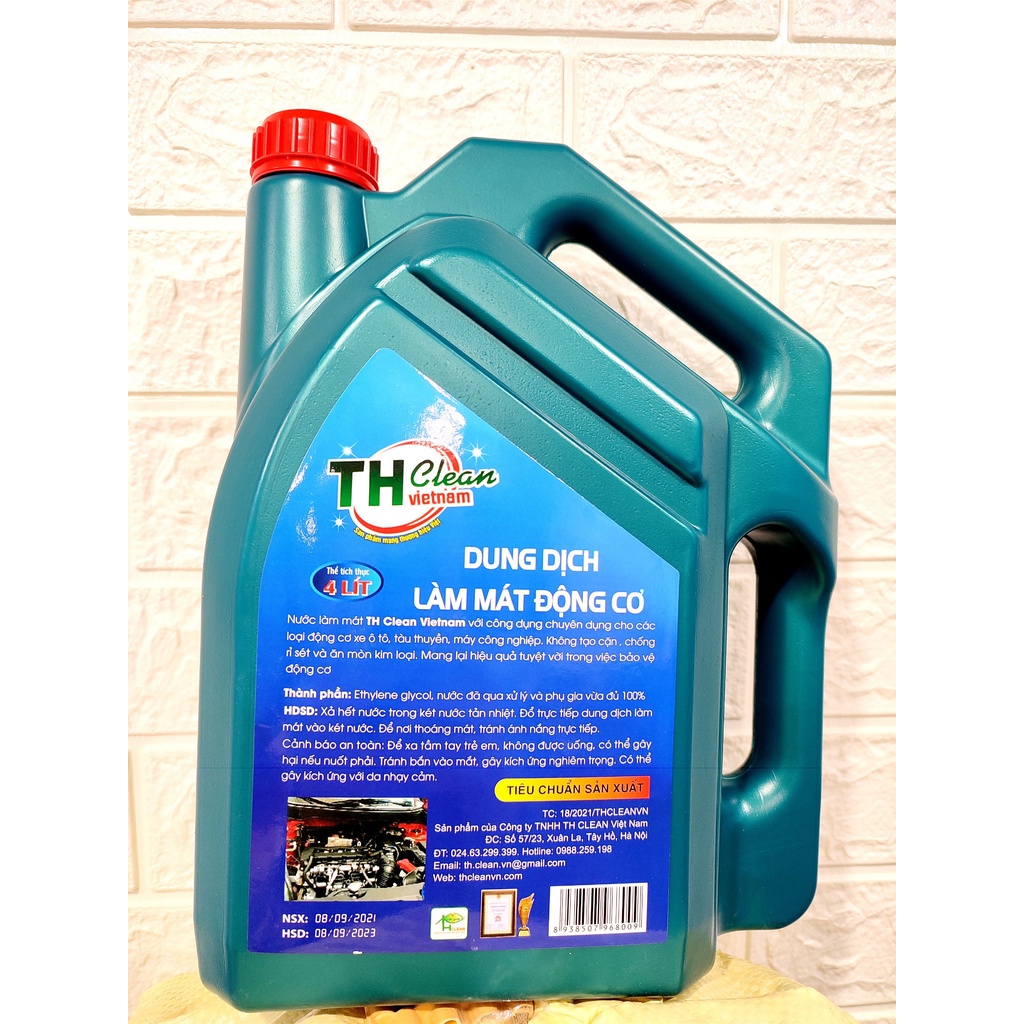 Nước làm mát ô tô, xe máy,Nước làm mát động cơ TH CLEAN chuyên dụng can 4L sử dụng cho mọi loại xe