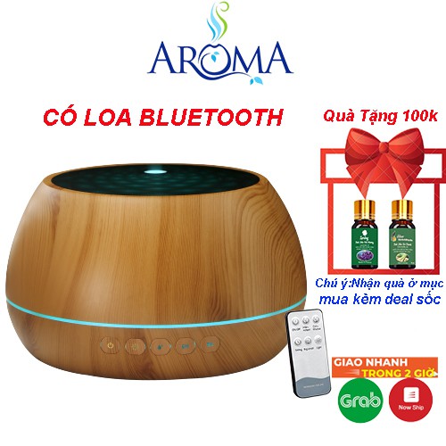 Máy Xông Tinh Dầu Trụ tròn 1000ml Có Tích Hợp LOA BLUETOOTH Tiện lợi, Phun sương khuếch tán tinh dầu giúp thư giãn thần