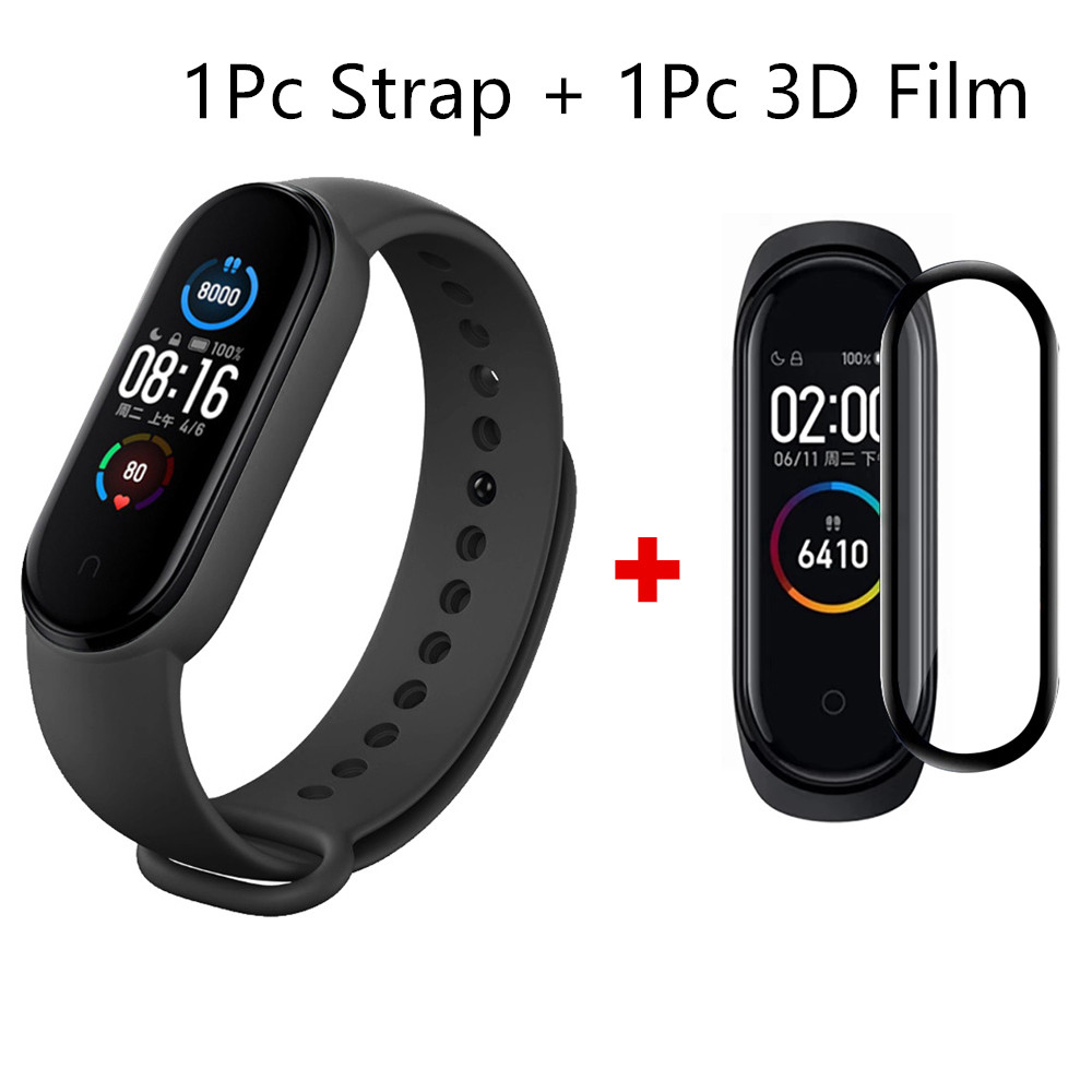 Dây Đeo Thể Thao Bằng Silicone Cong 3D Cho Xiaomi Mi Band 5/6/7